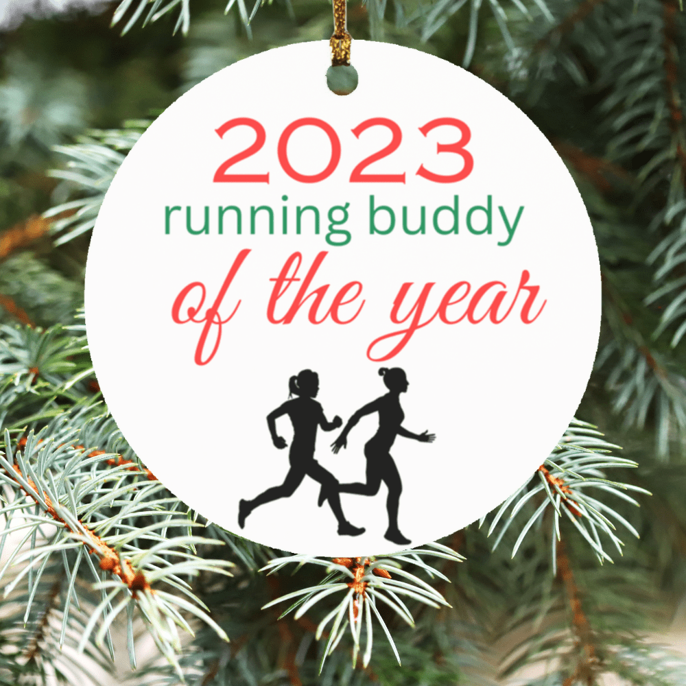 Running Buddy of the Year Ornament - Dearly Loved Designs