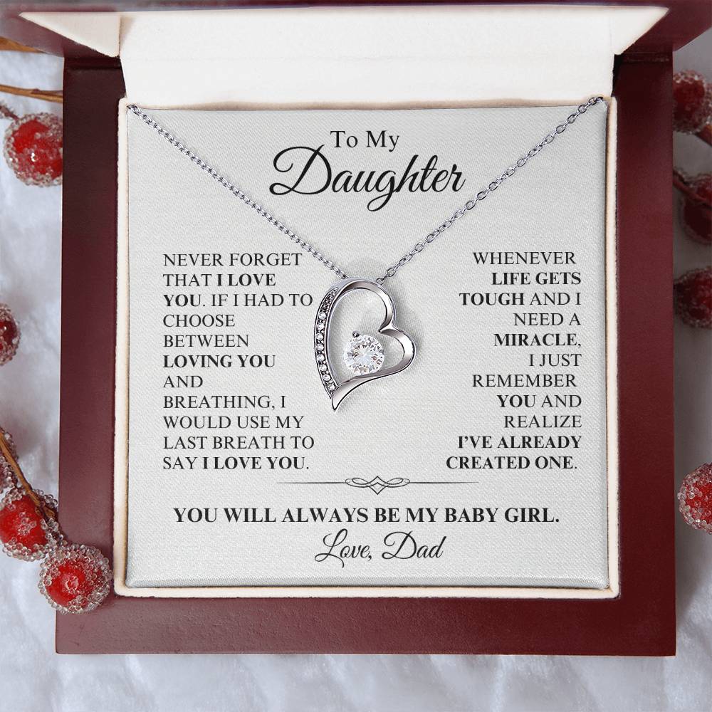 Daughter, From Dad - You Are a Miracle - Forever Love Necklace - Dearly Loved Designs