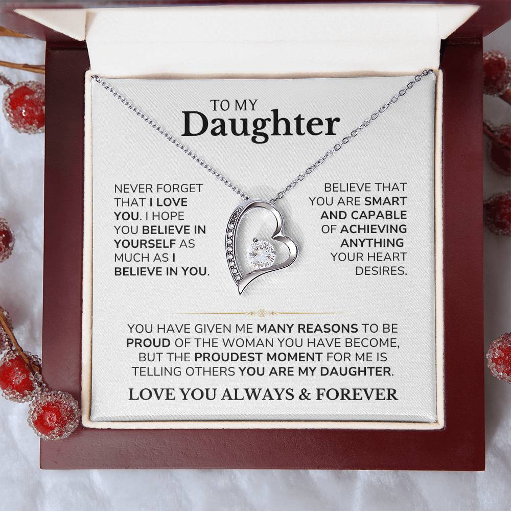 Daughter - I Am Proud You Are My Daughter - Forever Love Necklace