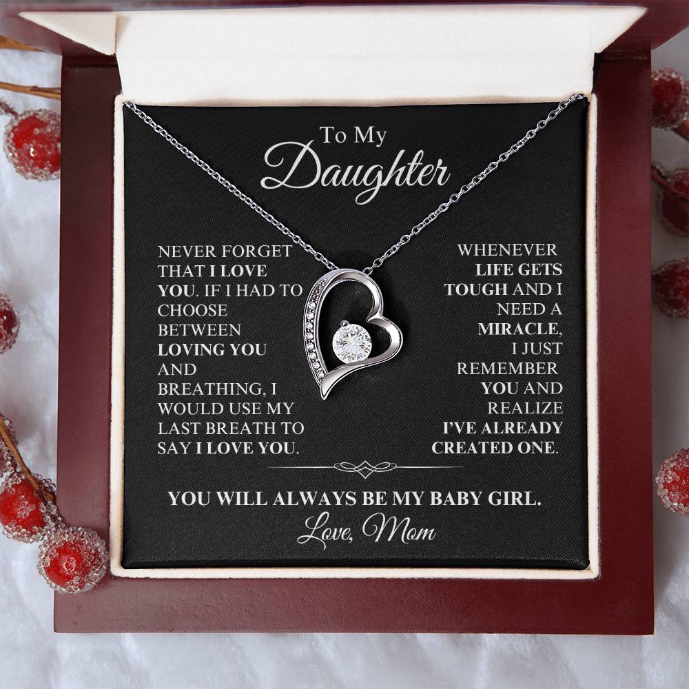 Daughter - You Are a Miracle, Love Mom - Forever Love Necklace - Dearly Loved Designs