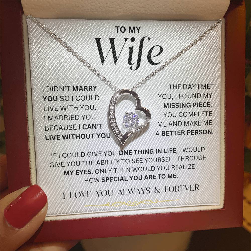 Wife - I Can't Live Without You - Forever Love Necklace - Dearly Loved Designs