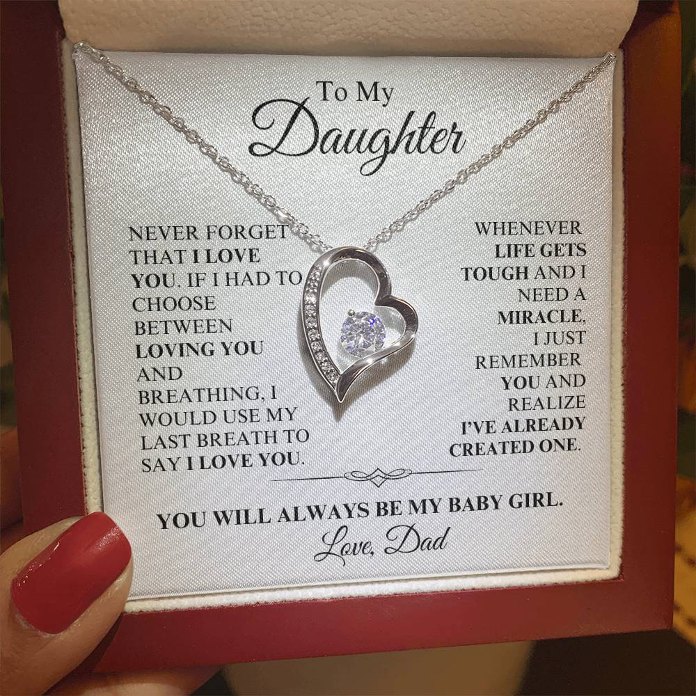 Daughter, From Dad - You Are a Miracle - Forever Love Necklace - Dearly Loved Designs