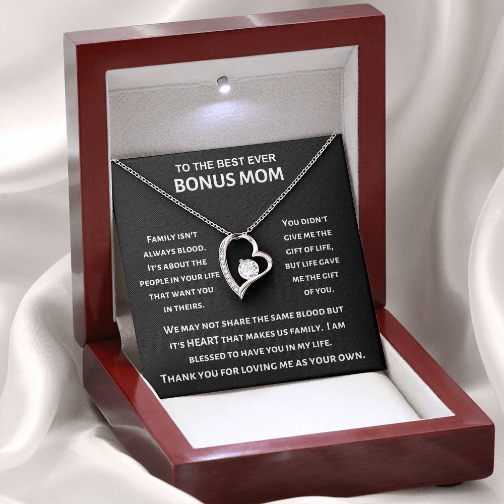 Best Ever Bonus Mom - Forever Love Necklace - Gift for Stepmom