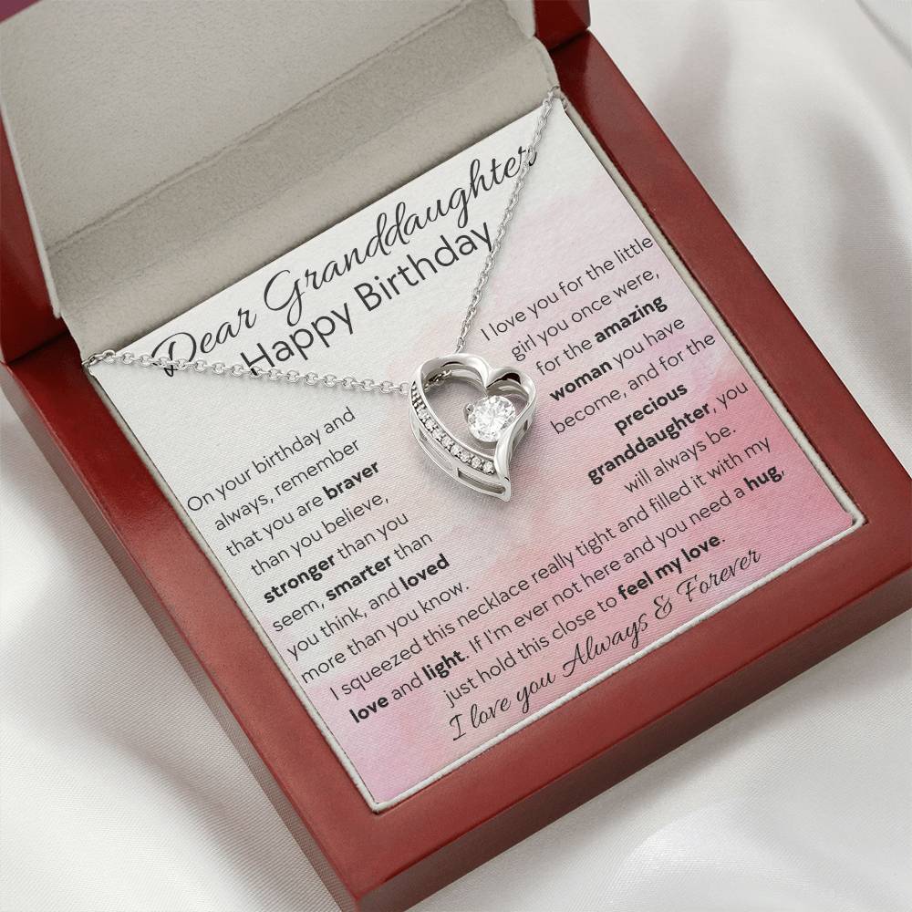 Dear Granddaughter, Happy Birthday - Forever Love Necklace - Dearly Loved Designs