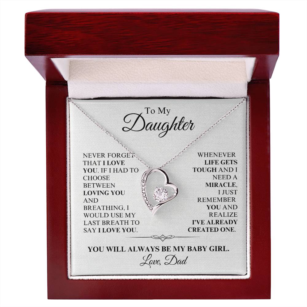 Daughter, From Dad - You Are a Miracle - Forever Love Necklace - Dearly Loved Designs