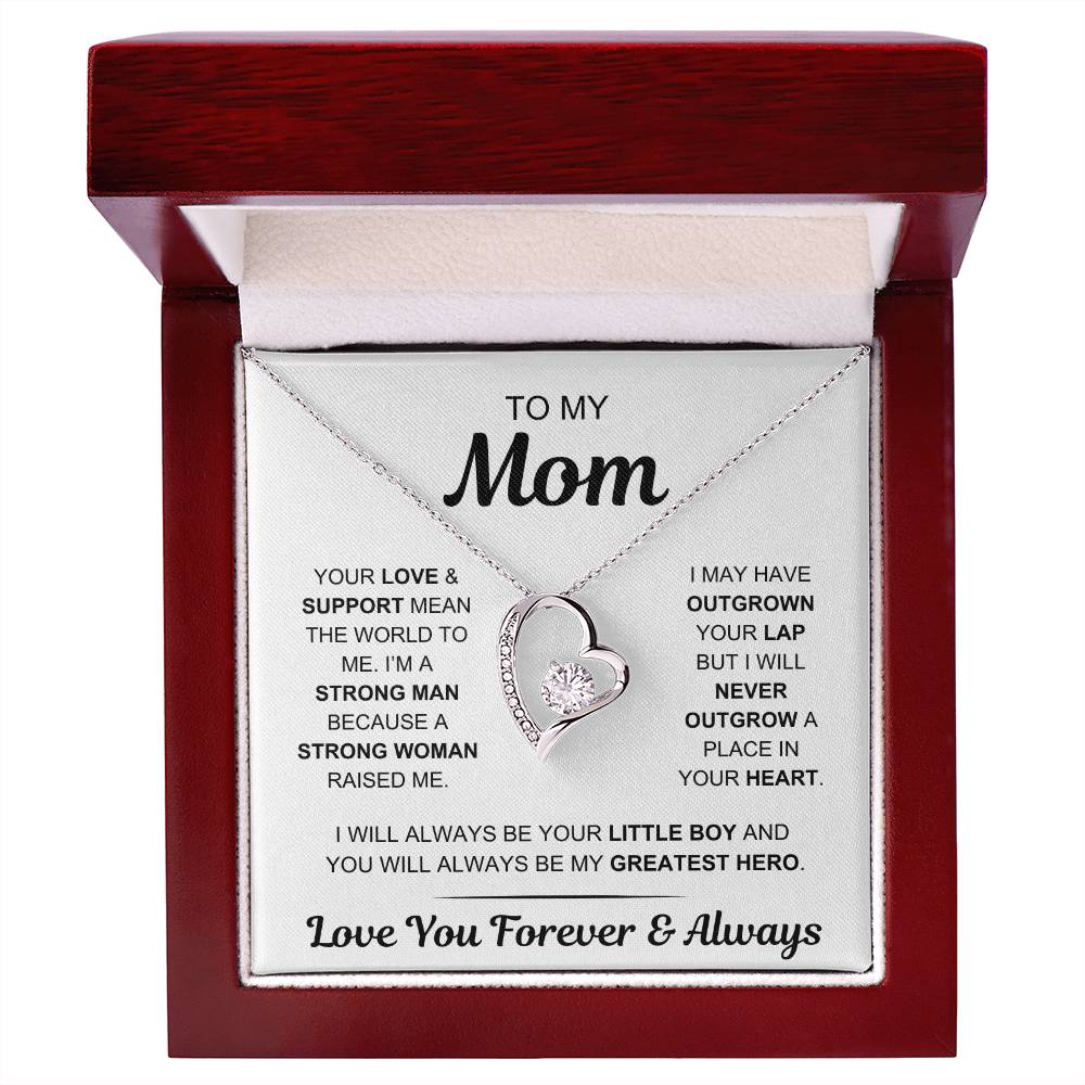 Mom - My Greatest Hero - Gift From Son to Mom - Forever Love Necklace