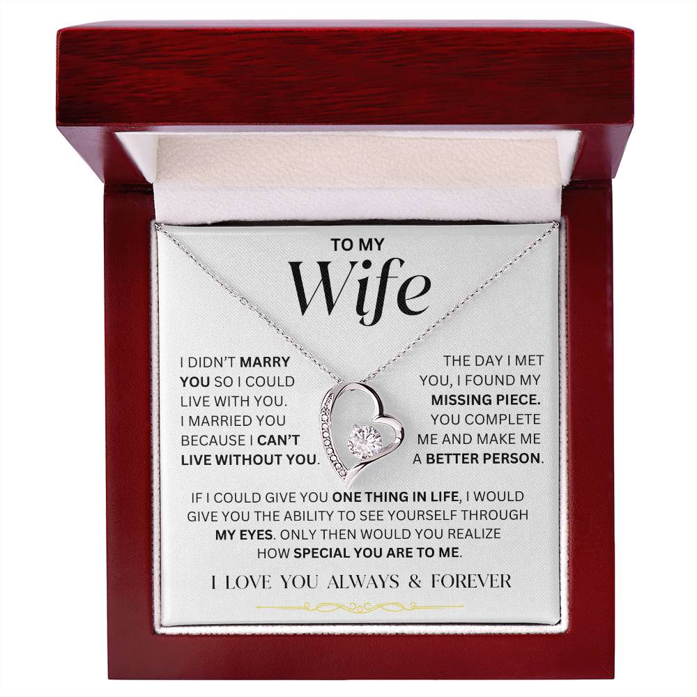 Wife - I Can't Live Without You - Forever Love Necklace