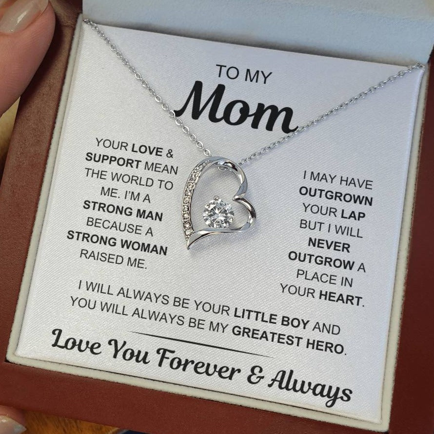 Mom - My Greatest Hero - Gift From Son to Mom - Forever Love Necklace