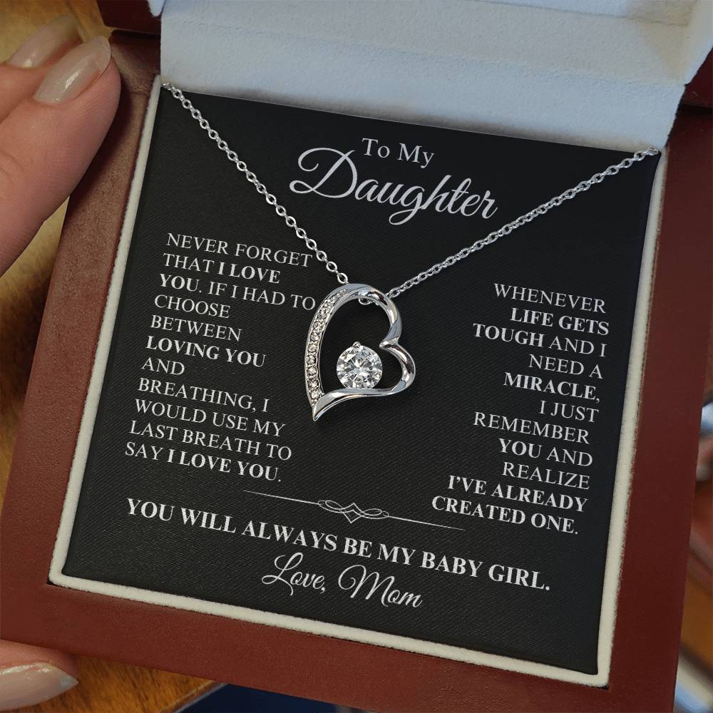 Daughter - You Are a Miracle, Love Mom - Forever Love Necklace - Dearly Loved Designs