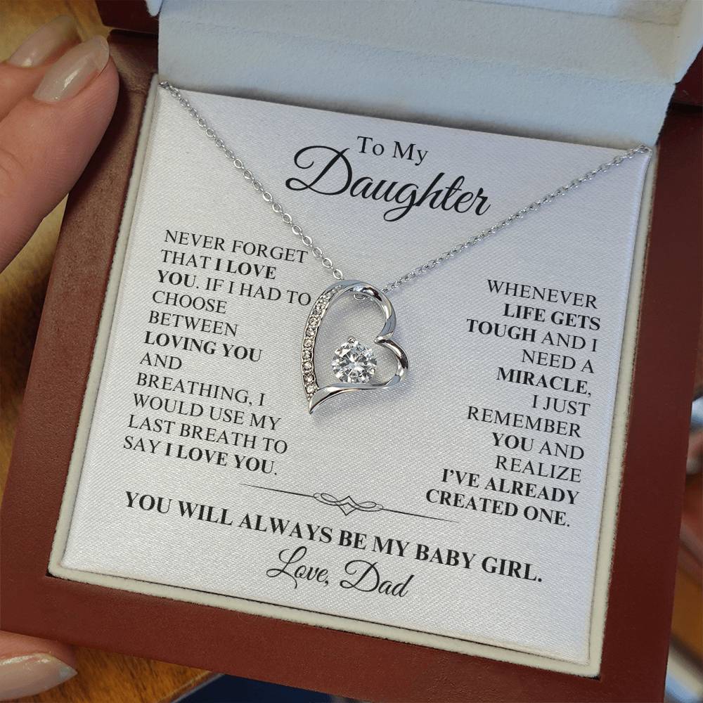 Daughter, From Dad - You Are a Miracle - Forever Love Necklace - Dearly Loved Designs