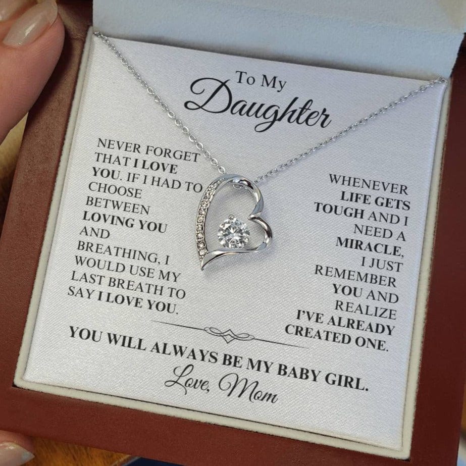 Daughter, Love Mom - You're a Miracle - Forever Love Necklace - Dearly Loved Designs