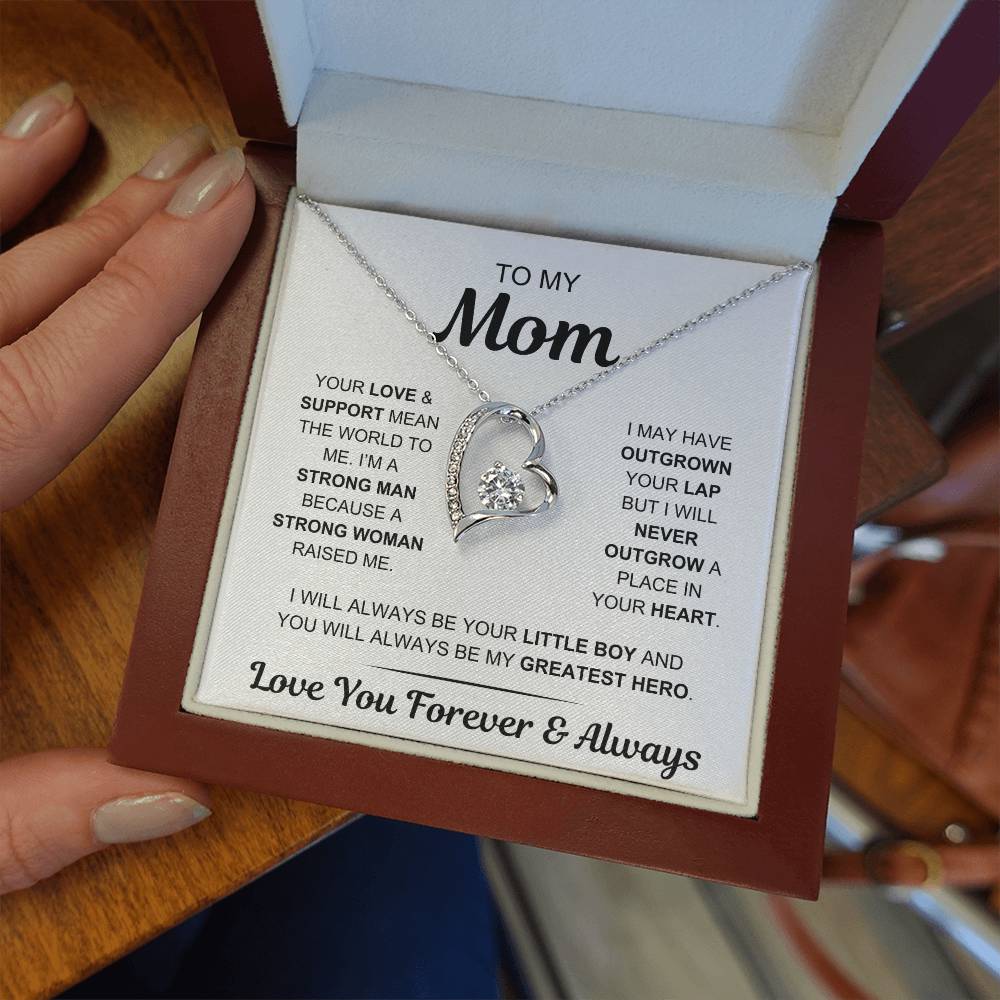 Mom - My Greatest Hero - Gift From Son to Mom - Forever Love Necklace