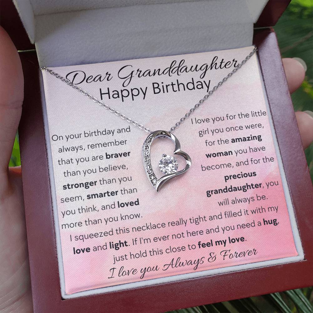 Dear Granddaughter, Happy Birthday - Forever Love Necklace - Dearly Loved Designs