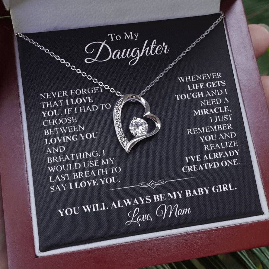 Daughter - You Are a Miracle, Love Mom - Forever Love Necklace - Dearly Loved Designs