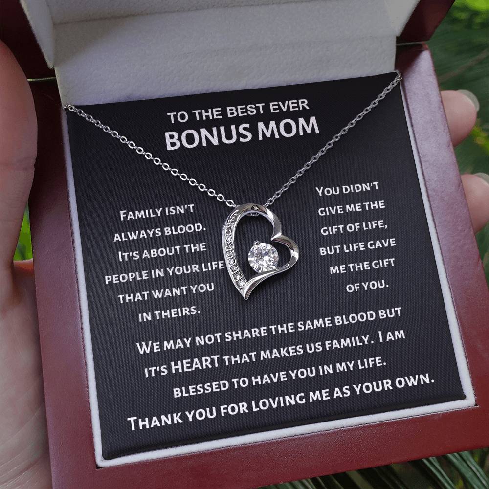 Best Ever Bonus Mom - Forever Love Necklace - Gift for Stepmom