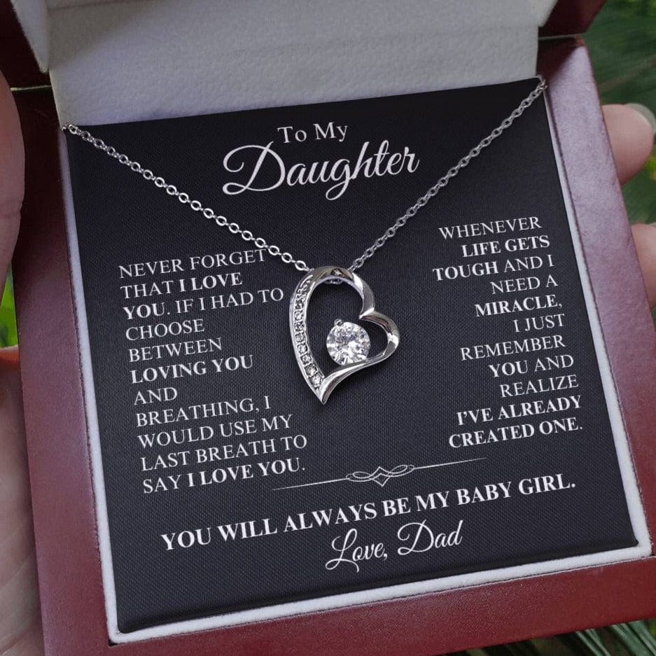 Daughter - You are a Miracle, Love Dad - Forever Love Necklace - Dearly Loved Designs