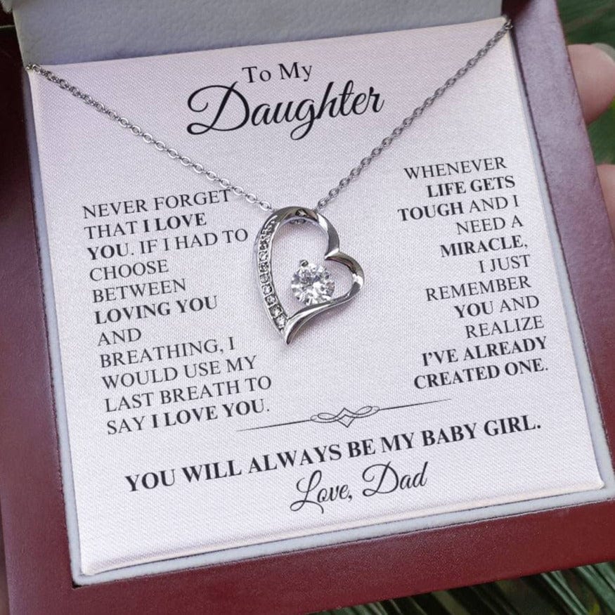 Daughter, From Dad - You Are a Miracle - Forever Love Necklace - Dearly Loved Designs