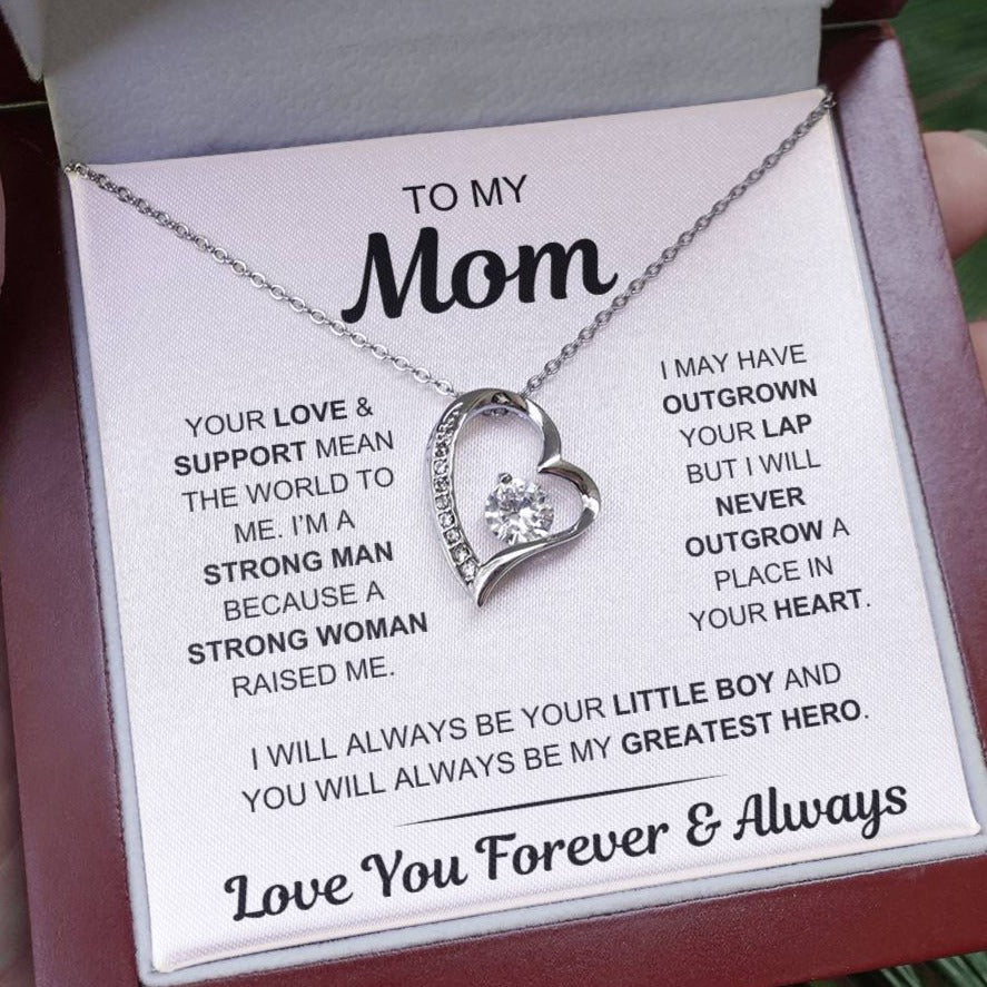 Mom - My Greatest Hero - Gift From Son to Mom - Forever Love Necklace