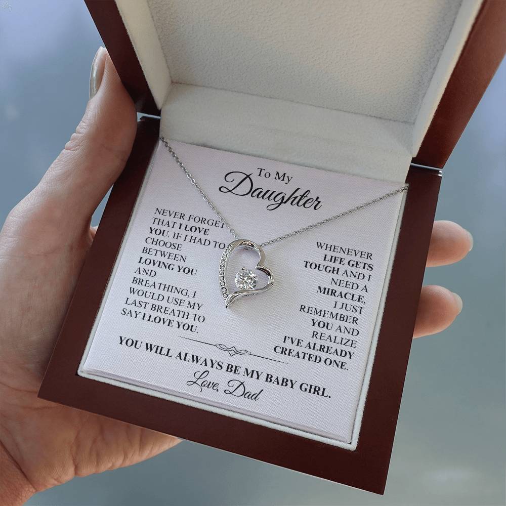 Daughter, From Dad - You Are a Miracle - Forever Love Necklace - Dearly Loved Designs