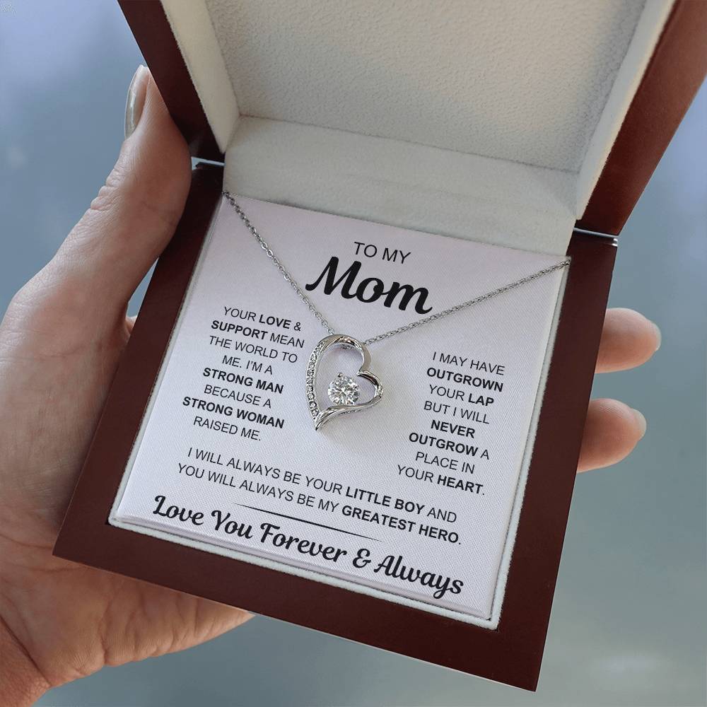 Mom - My Greatest Hero - Gift From Son to Mom - Forever Love Necklace