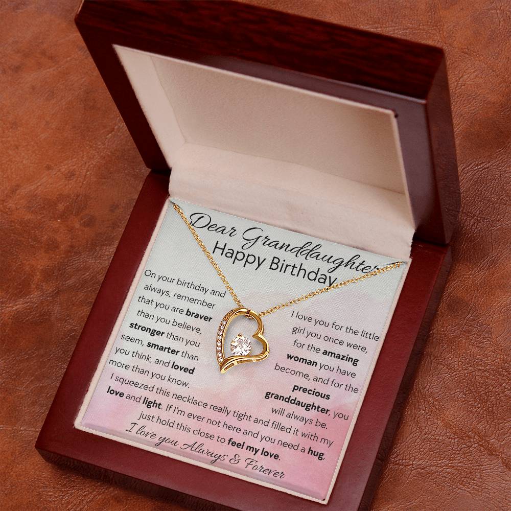 Dear Granddaughter, Happy Birthday - Forever Love Necklace - Dearly Loved Designs