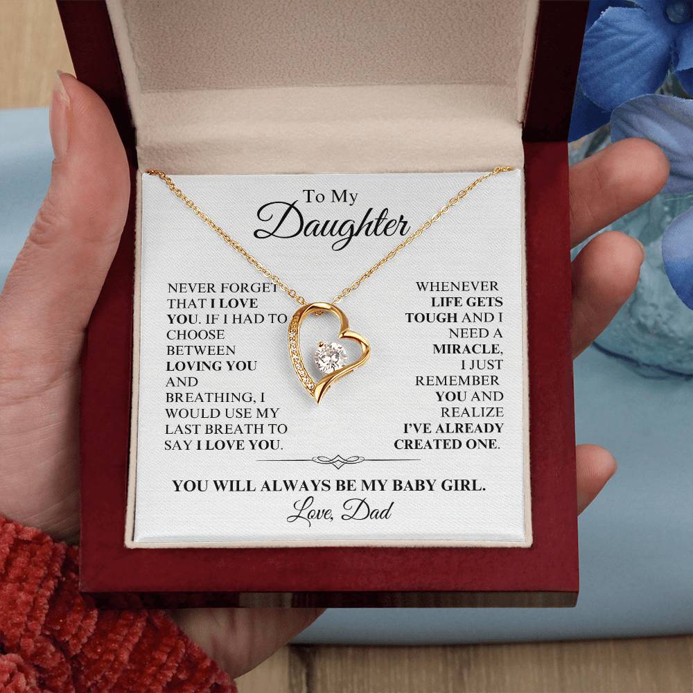 Daughter, From Dad - You Are a Miracle - Forever Love Necklace - Dearly Loved Designs