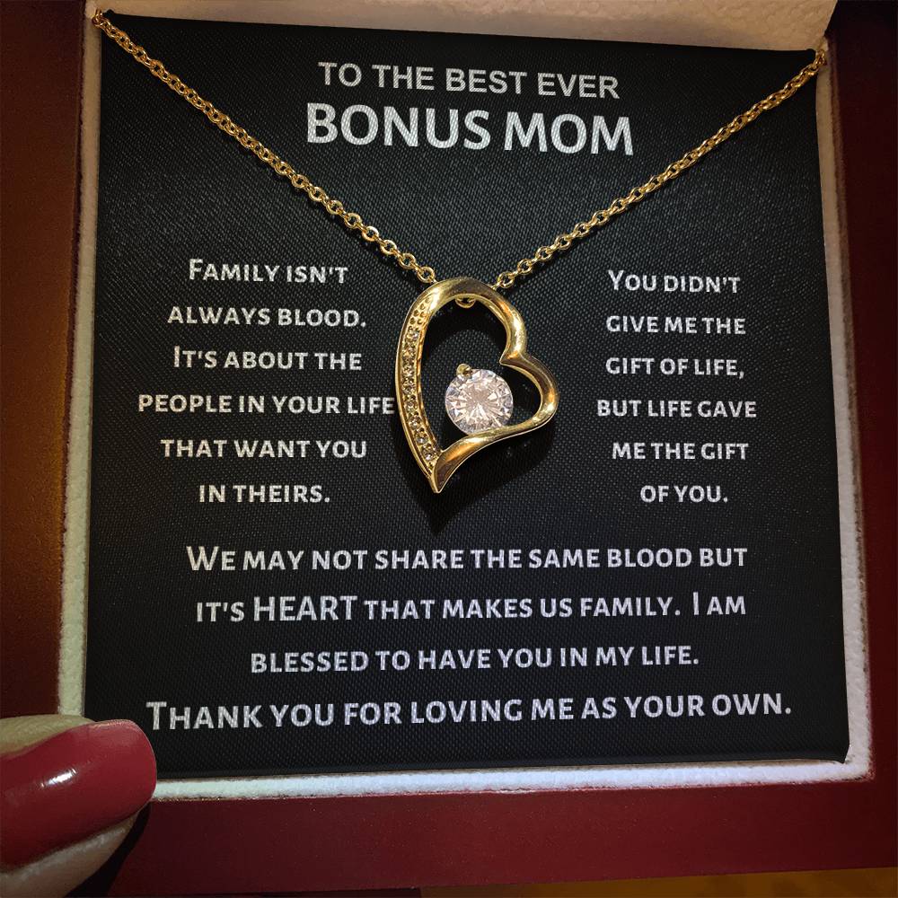 Best Ever Bonus Mom - Forever Love Necklace - Gift for Stepmom