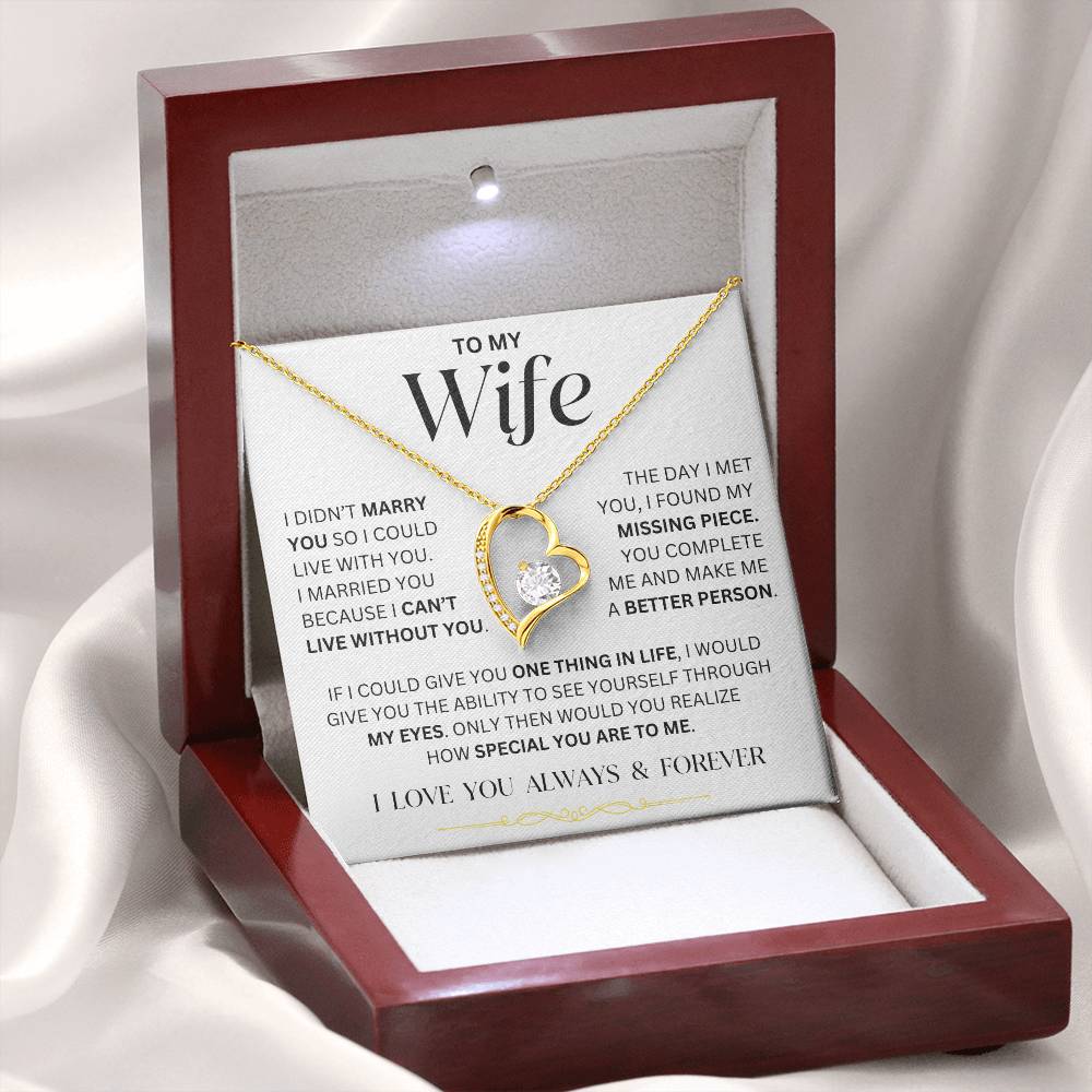 Wife - I Can't Live Without You - Forever Love Necklace