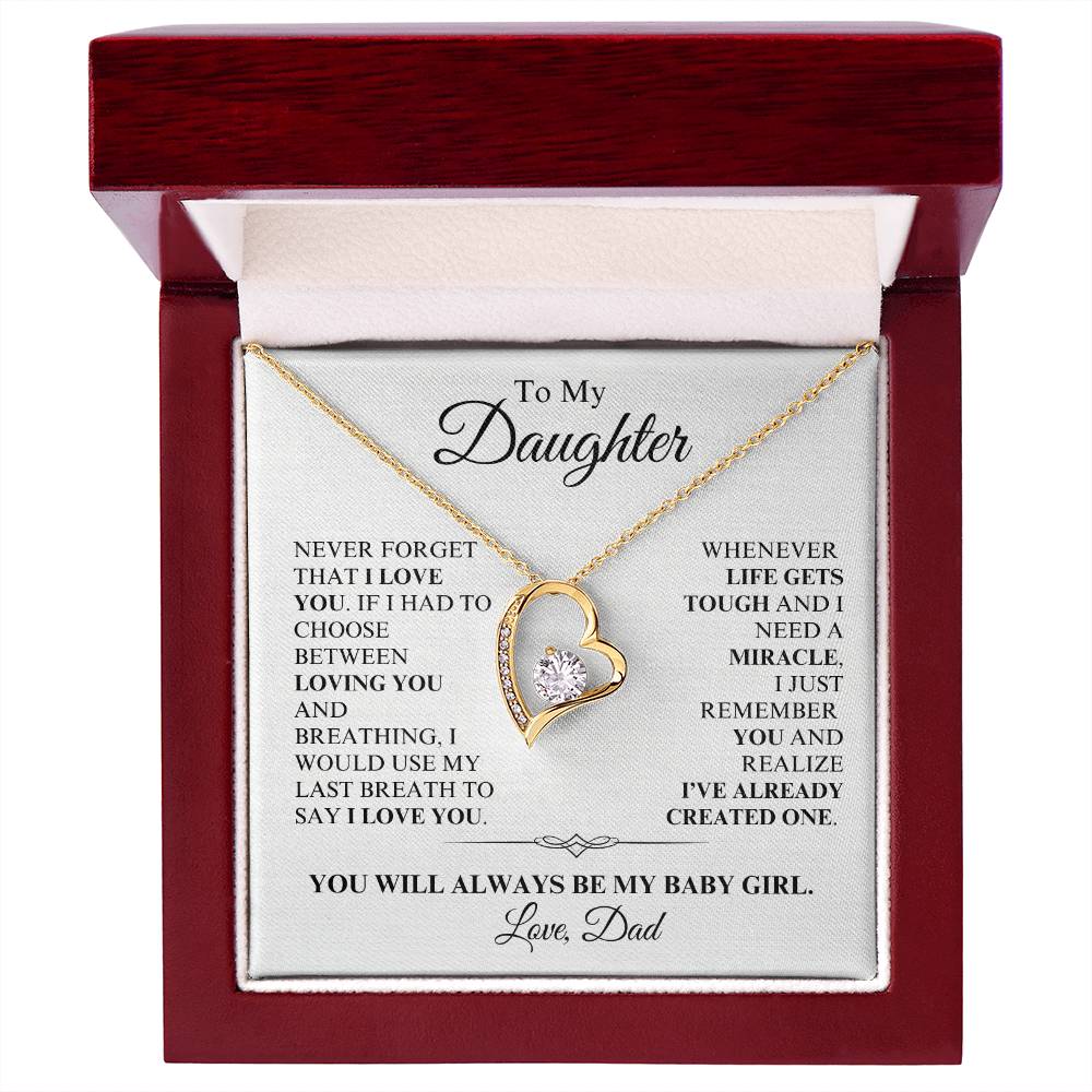 Daughter, From Dad - You Are a Miracle - Forever Love Necklace - Dearly Loved Designs