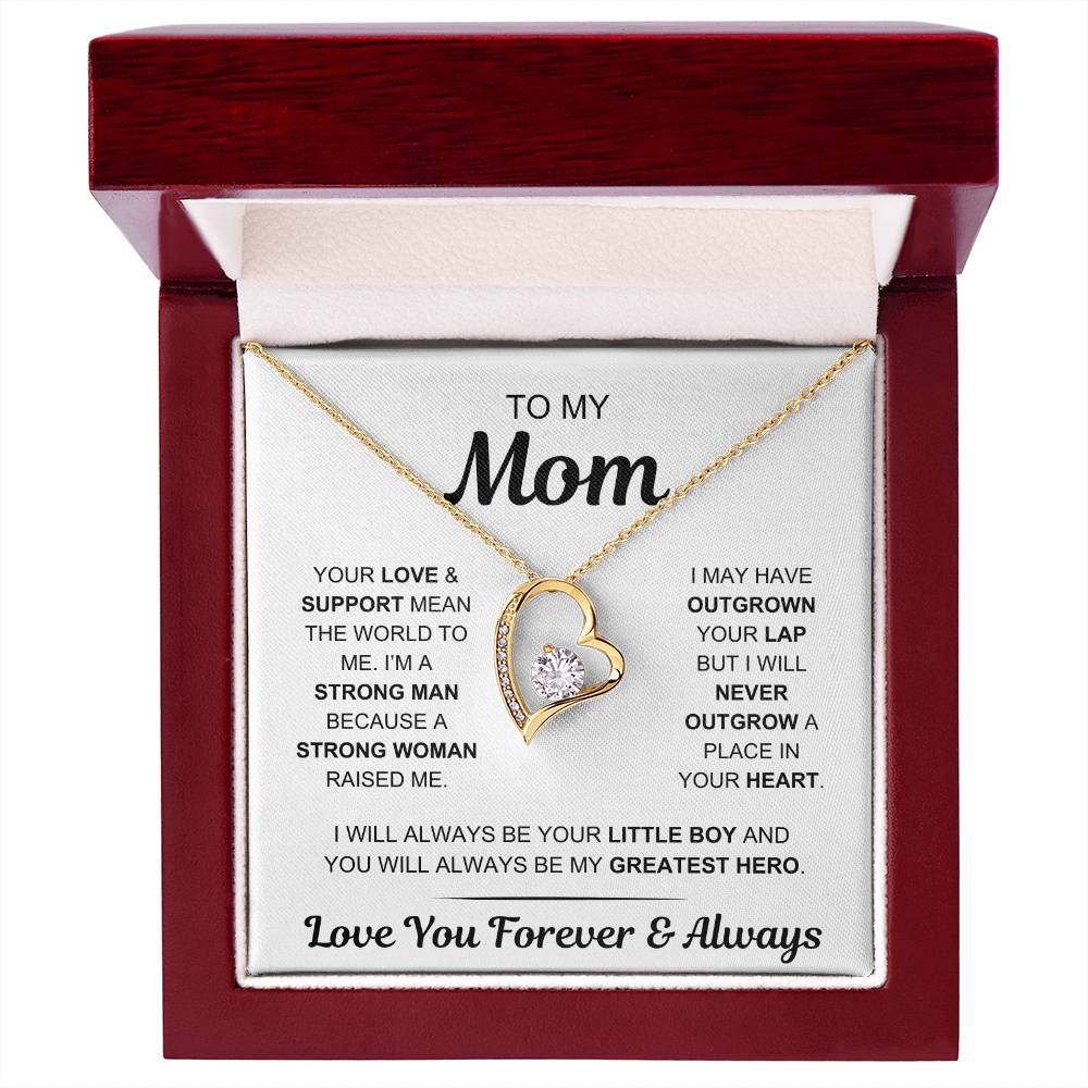 Mom - My Greatest Hero - Gift From Son to Mom - Forever Love Necklace