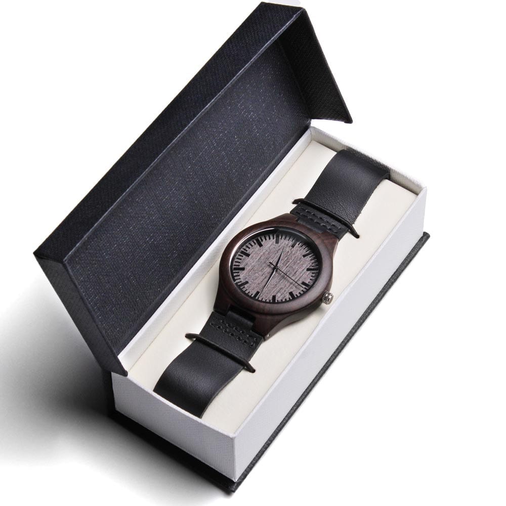 Dear Dad, My Greatest Hero, From Daughter - Engraved Wooden Watch - Dearly Loved Designs