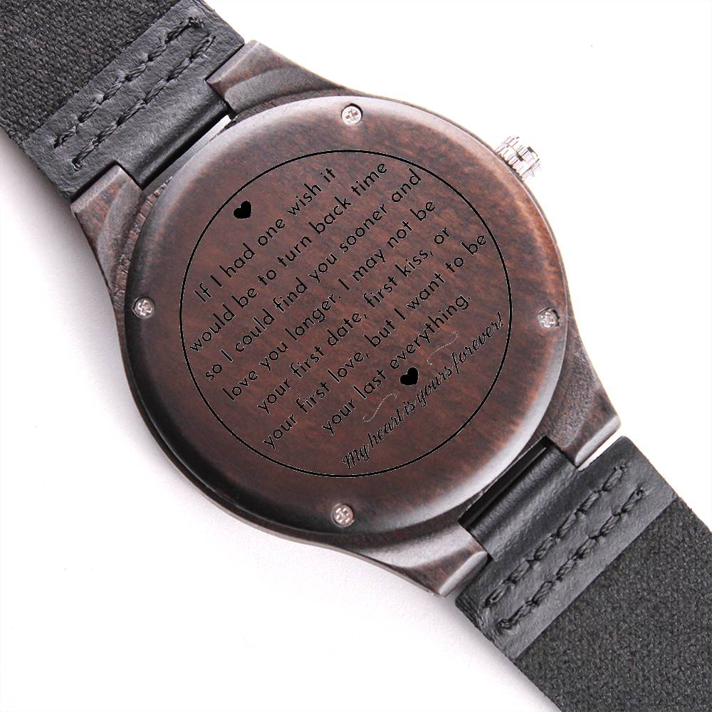 Find You Sooner and Love You Longer - Engraved Wooden Watch - Dearly Loved Designs