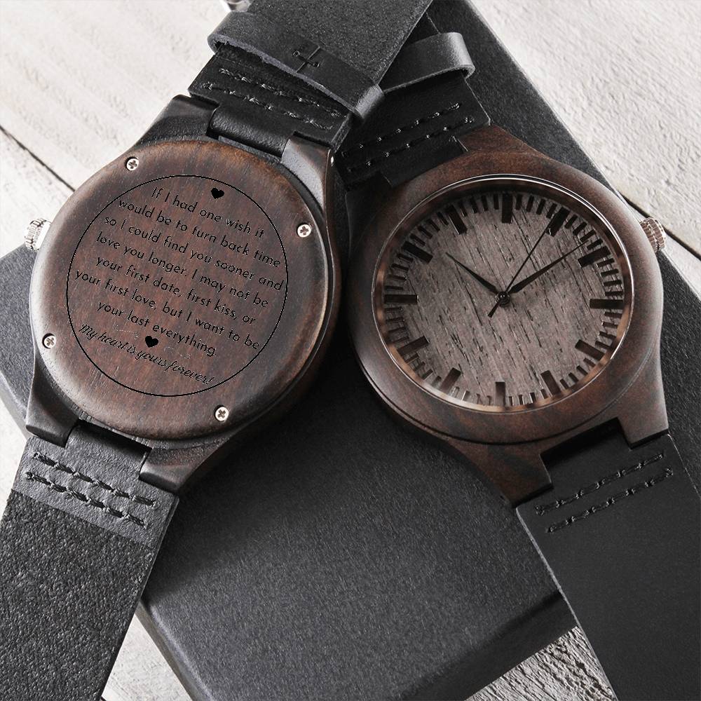 Find You Sooner and Love You Longer - Engraved Wooden Watch - Dearly Loved Designs