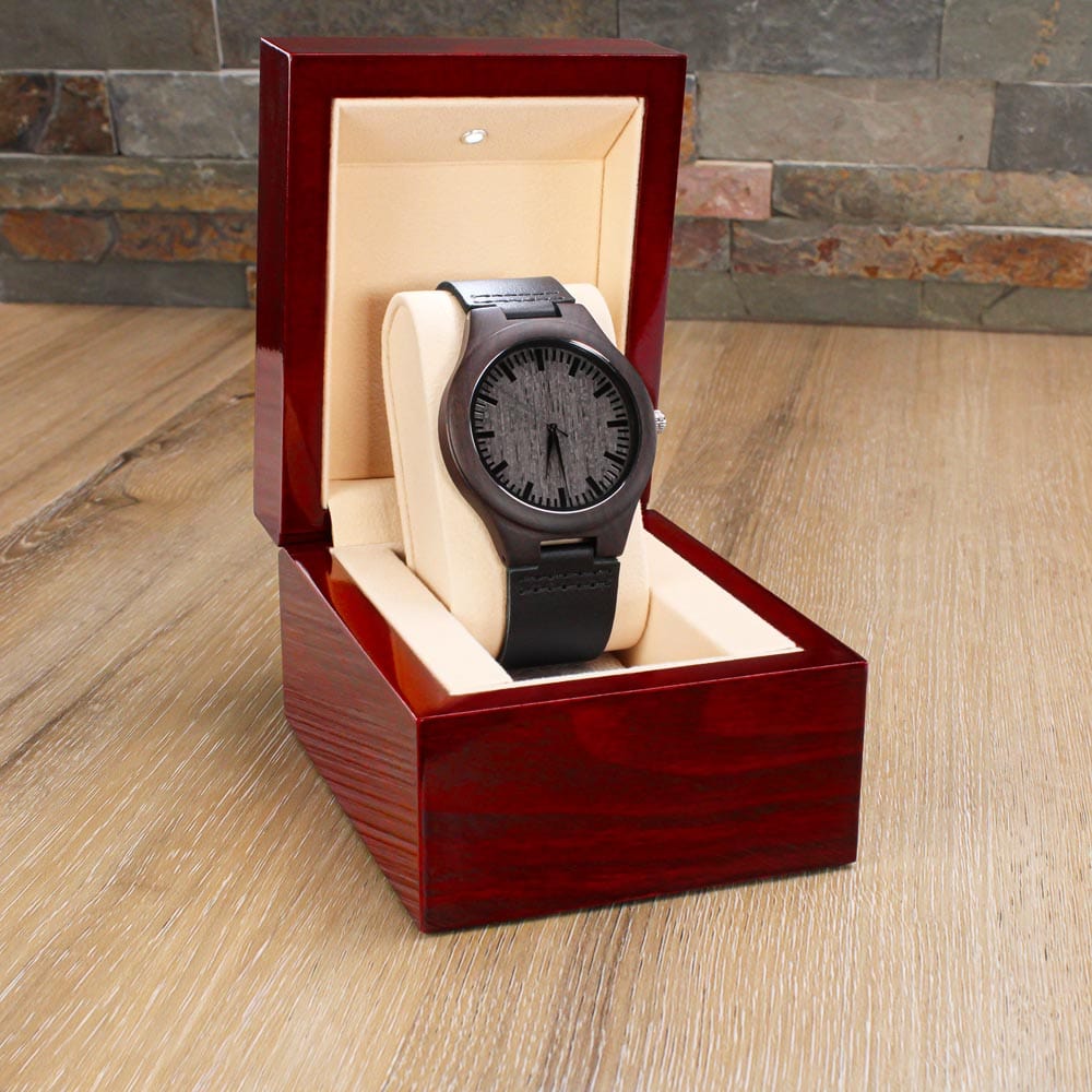 Dear Husband, My Heart Is Yours Forever - Engraved Wooden Watch - Dearly Loved Designs