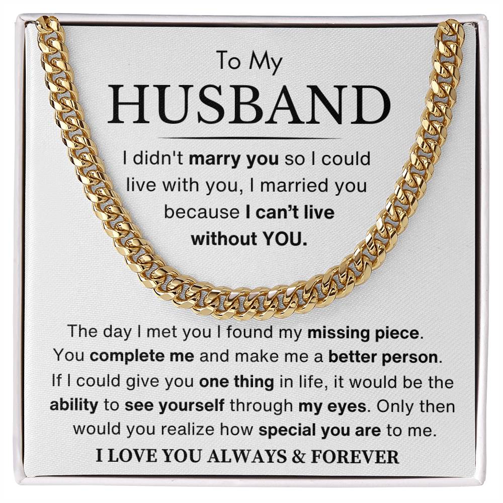 Husband - You Are My Missing Piece - Cuban Link Chain