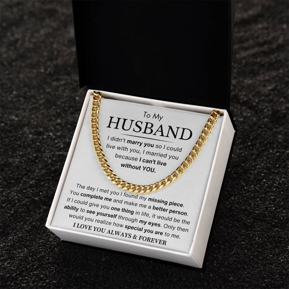 Husband - You Are My Missing Piece - Cuban Link Chain