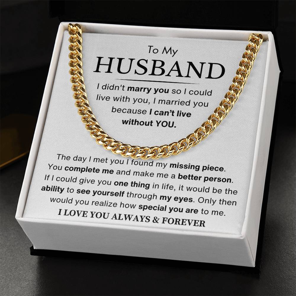 Husband - You Are My Missing Piece - Cuban Link Chain