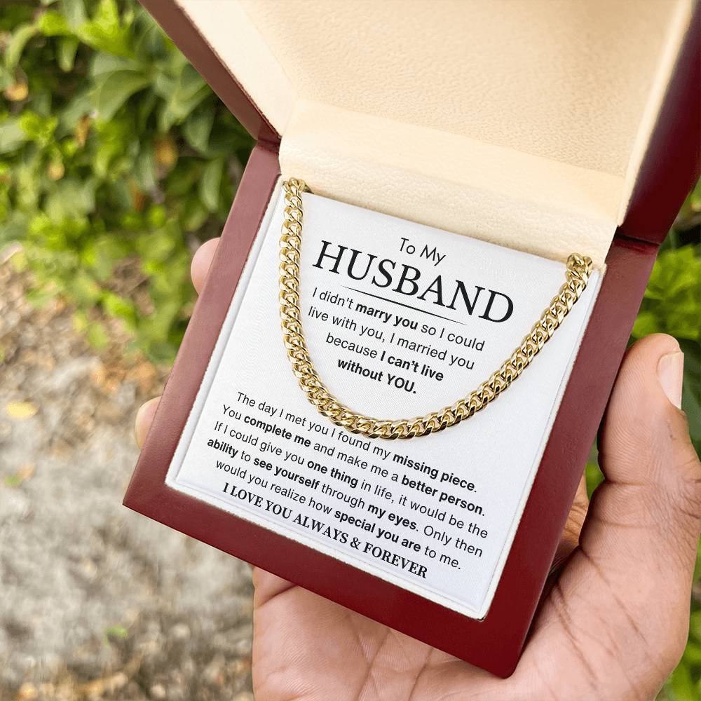 Husband - You Are My Missing Piece - Cuban Link Chain