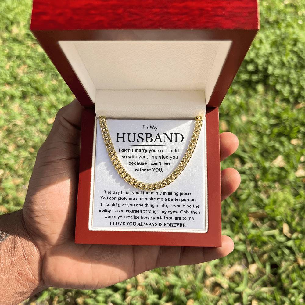 Husband - You Are My Missing Piece - Cuban Link Chain