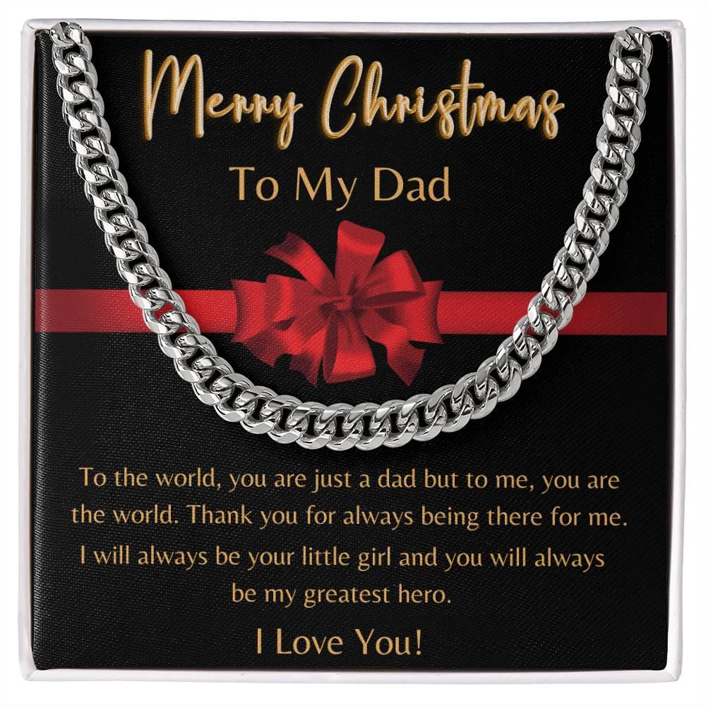 Merry Christmas, Dad - Cuban Link Chain - Dearly Loved Designs