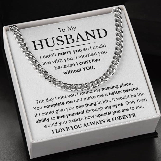 Husband - You Are My Missing Piece - Cuban Link Chain