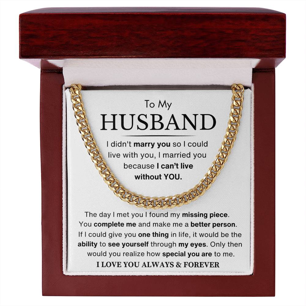 Husband - You Are My Missing Piece - Cuban Link Chain