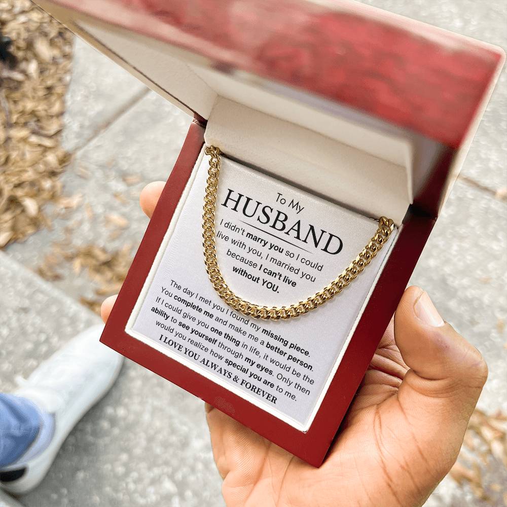 Husband - You Are My Missing Piece - Cuban Link Chain