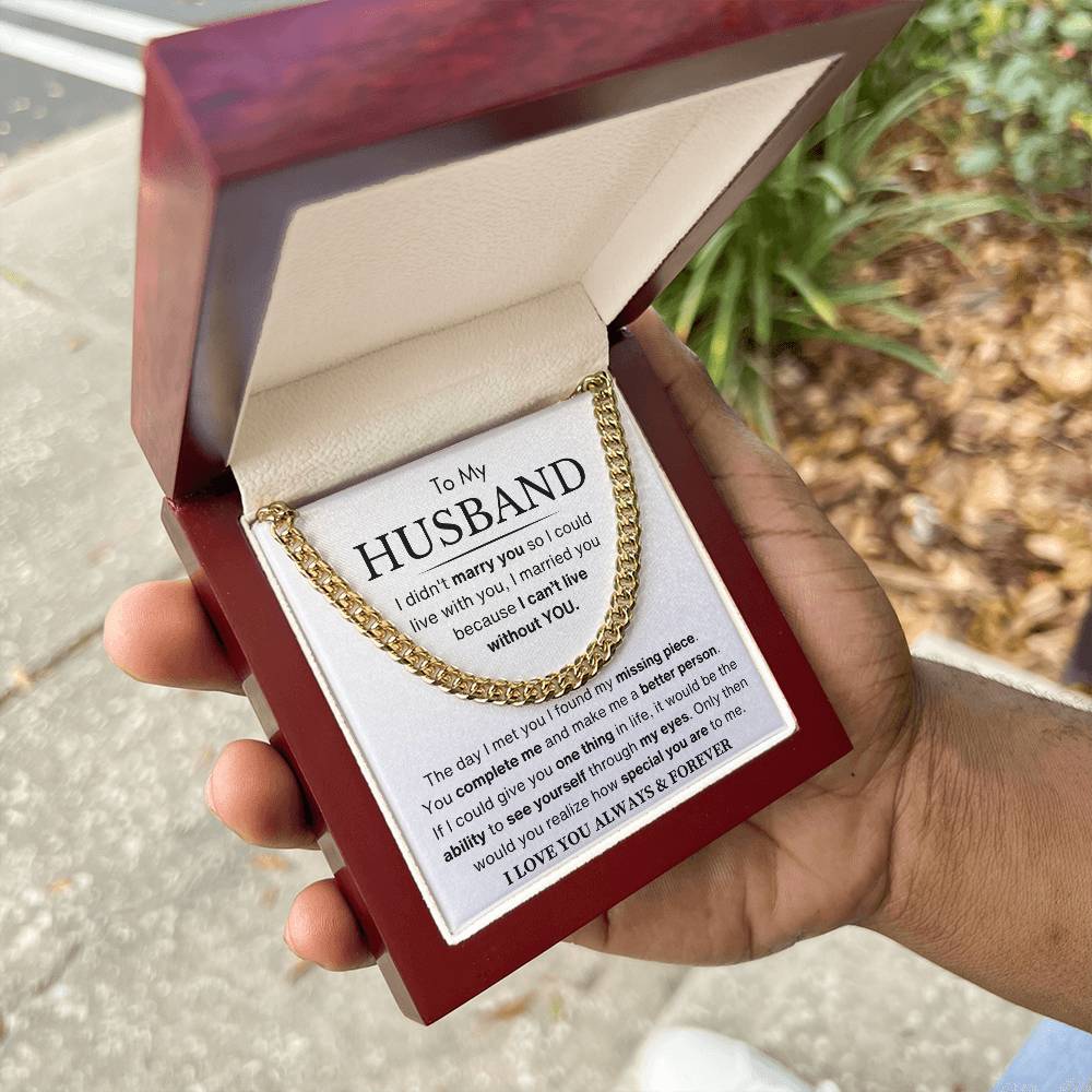 Husband - You Are My Missing Piece - Cuban Link Chain