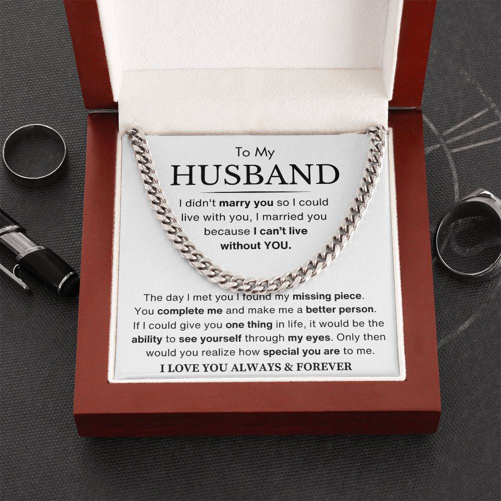 Husband - You Are My Missing Piece - Cuban Link Chain