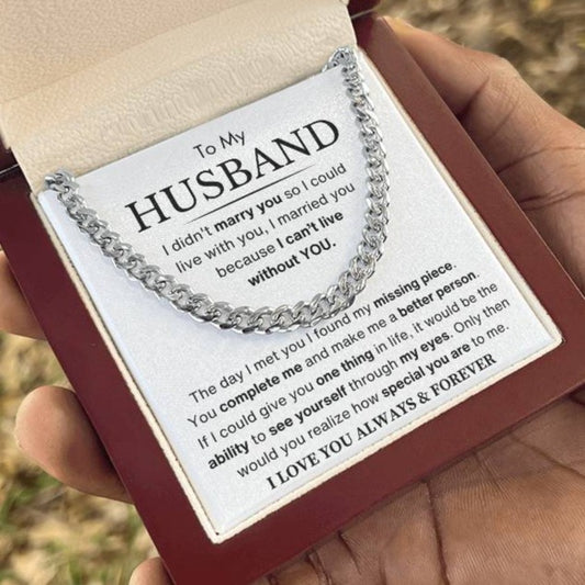 Husband - You Are My Missing Piece - Cuban Link Chain