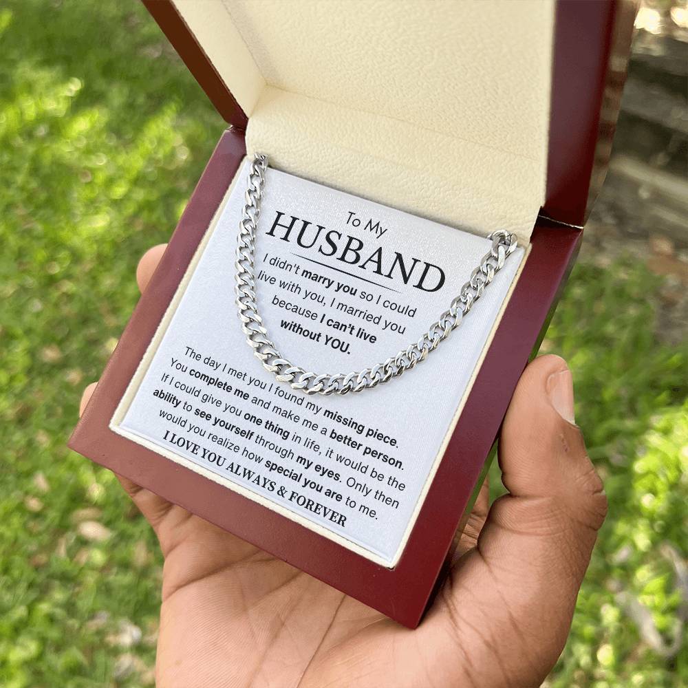 Husband - You Are My Missing Piece - Cuban Link Chain