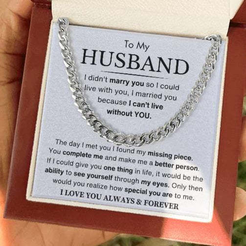 Husband - You Are My Missing Piece - Cuban Link Chain