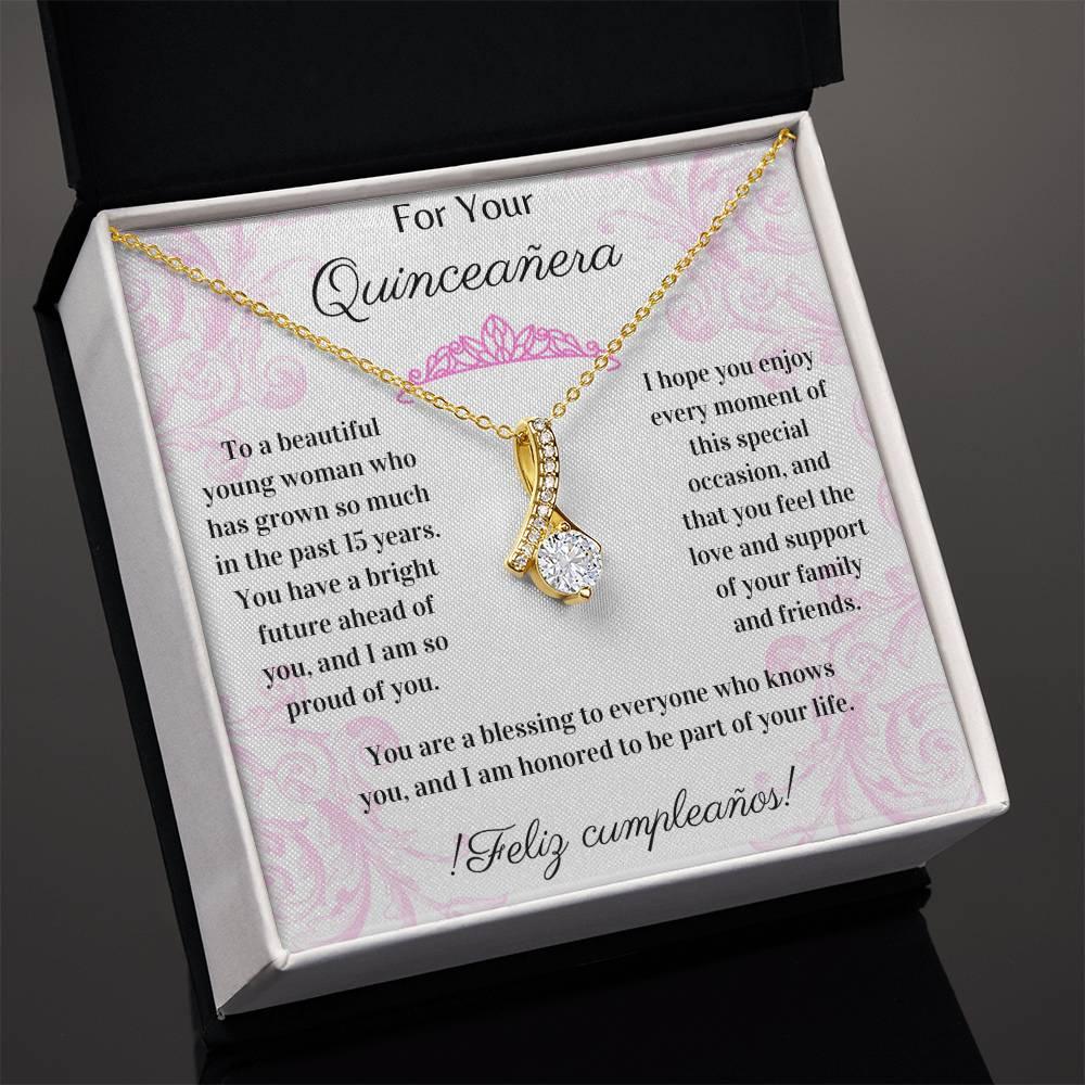 For Your Quinceañera - Pink - Alluring Beauty Necklace - Dearly Loved Designs