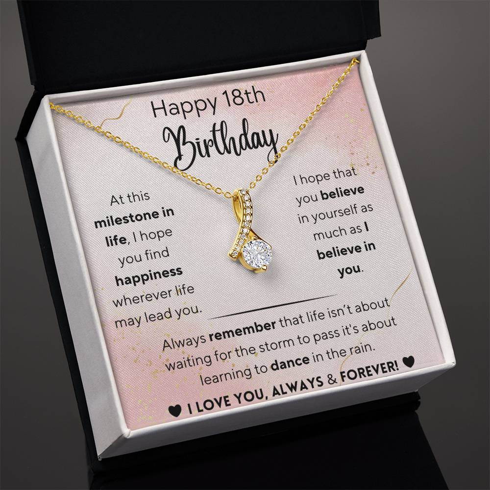 Happy 18th Birthday - Alluring Beauty Necklace - Dearly Loved Designs